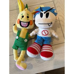 Friday Night Funkin Plush Set Boyfriend and Yellow Rabbit Stuffed Toys FNF